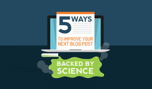Laptop screen showing 5 Ways to Improve Your Next Blog Post